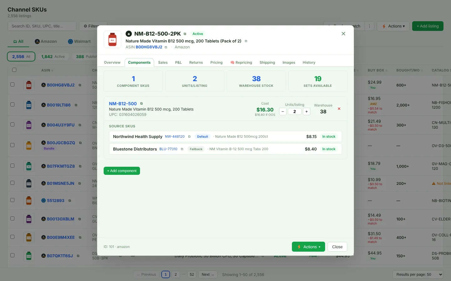 Components tab
