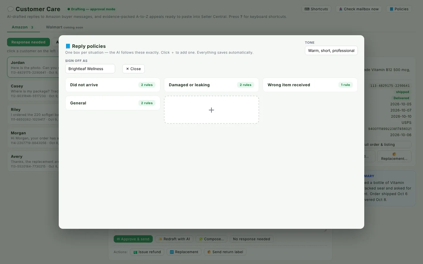 Reply policies