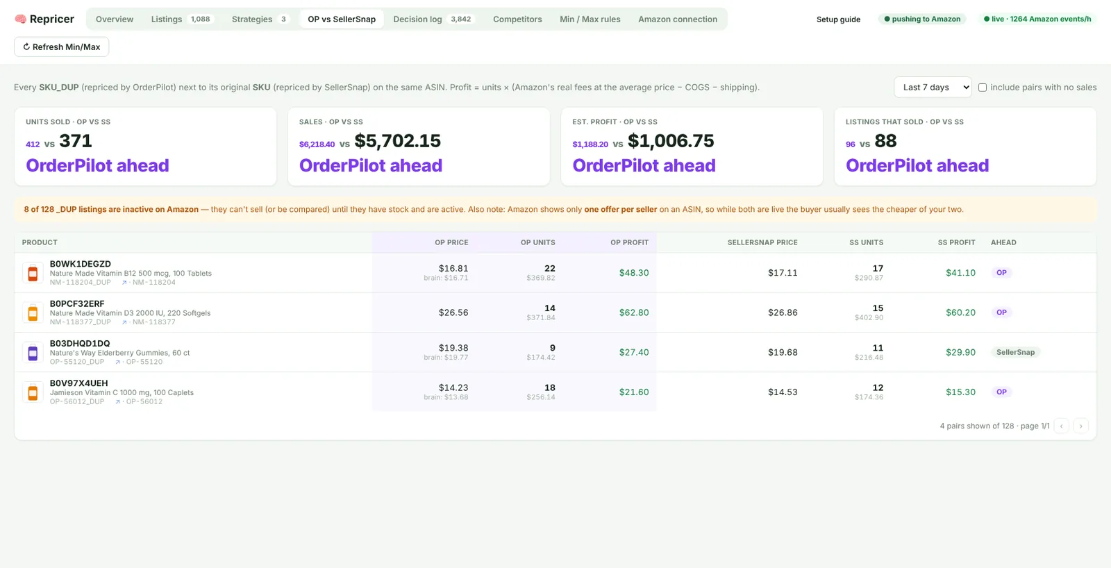 OP vs SellerSnap comparison